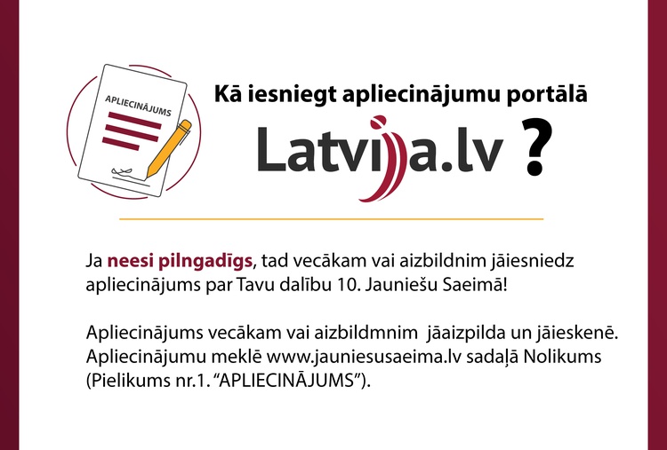 Kā iesniegt apliecinājumu portālā Latvija.lv?